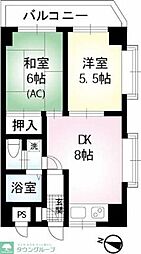 エスポワール東和第二 5階1LDKの間取り
