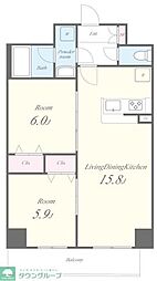 Une Lumiere 5階2LDKの間取り