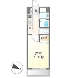 星野マンション 3階1Kの間取り
