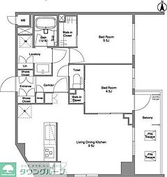 コンフォリア西新井 1階2LDKの間取り