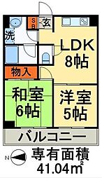 パレ綾瀬 2階2LDKの間取り