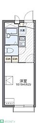 レオパレスエメラルドグリーン 2階1Kの間取り