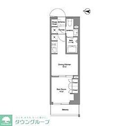 ＢＰＲレジデンス東日暮里 8階1DKの間取り