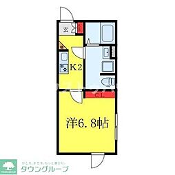 ヒルズコート北千住 1階1Kの間取り