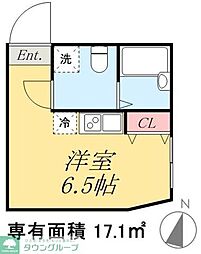 ヴィラート新柴又 1階1Kの間取り