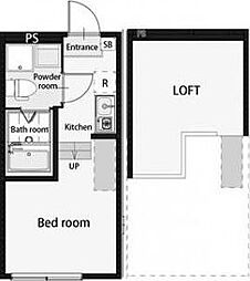 ハーモニーテラス栗原 1階ワンルームの間取り