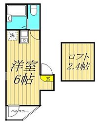 シエスタ堀切 3階ワンルームの間取り
