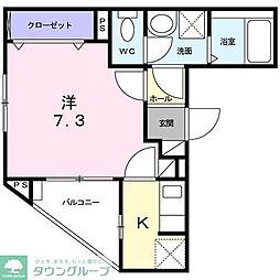 セレーノ 2階1Kの間取り