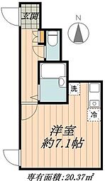 エスポワール 2階ワンルームの間取り