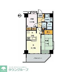 フォーエレメンツ竹ノ塚 12階2DKの間取り