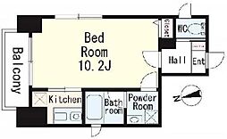 スカイタワー東上野 2階1Kの間取り