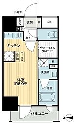 ライオンズ浅草橋ミレス 7階ワンルームの間取り