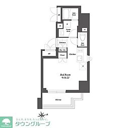 ブランシエスタ浅草雷門 10階ワンルームの間取り