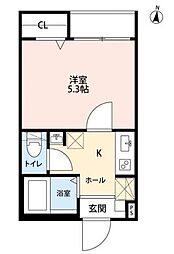 グランクオール西綾瀬 4階1Kの間取り