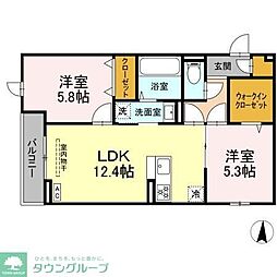 メゾンアーク西新井II 3階2LDKの間取り