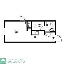 Ｌｕｄｅｎｓ五反野ＦＲ 2階ワンルームの間取り