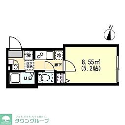 グランクオール西新井 1階1Kの間取り