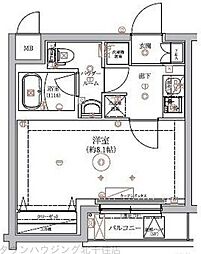 RELUXIA綾瀬II 2階1Kの間取り