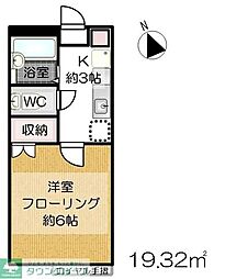アソシア　レジデンス 2階1Kの間取り