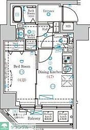 MIND両国 7階1DKの間取り