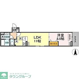 セレスティア南花畑IV 1LDKの間取図画像