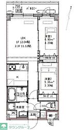 GENOVIA六町 2LDKの間取図画像