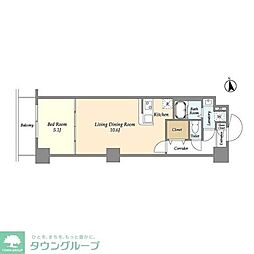 アルファコート西新井 1LDKの間取図画像