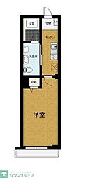 プランドール 1Kの間取図画像