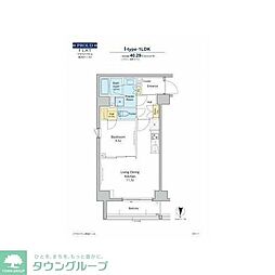 プラウドフラット両国イースト 1LDKの間取図画像