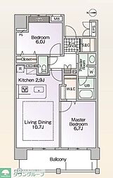 ロイヤルパークス新田 2LDKの間取図画像