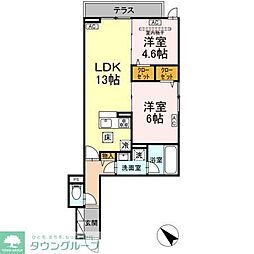 セレスティア新宿 2LDKの間取図画像