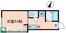 ロイヤルブルーゲート五反野 1Kの間取図画像