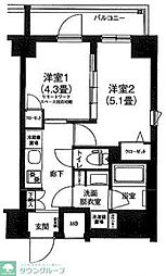 ルフレプレミアム町屋 2Kの間取図画像