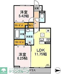 アステール1 2LDKの間取図画像