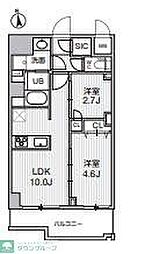 S-RESIDENCE千住大橋broad 2LDKの間取図画像