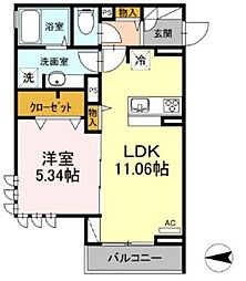 ファミユA 1LDKの間取図画像