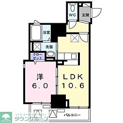アビタ・ヴァン 1LDKの間取図画像