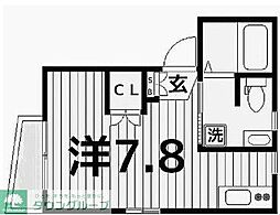 プライムコート ワンルームの間取図画像
