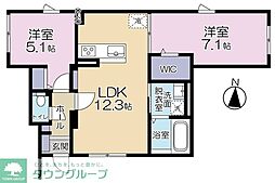 サニーレジデンス 2LDKの間取図画像