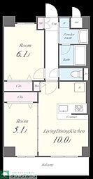 フレアコート北千住 2LDKの間取図画像