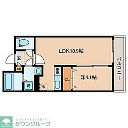 エクセレント東綾瀬 1LDKの間取図画像
