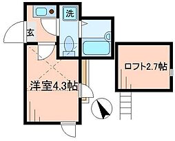 リブ綾瀬 1Kの間取図画像
