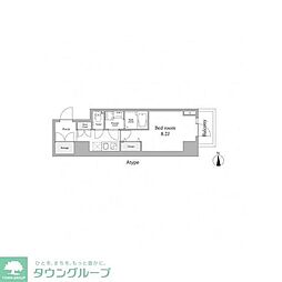 スカイグランデ新御徒町 1Kの間取図画像