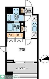 CASSIA押上 1Kの間取図画像