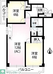 ジュネス東和第二 2LDKの間取図画像