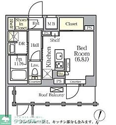 ＡＲＫＭＡＲＫ世田谷砧 5階ワンルームの間取り