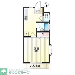 グリーン連蔵寺 1階1Kの間取り