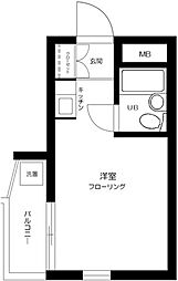 ネオハイシティ豪徳寺 2階ワンルームの間取り