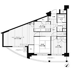 パインヒル上町 5階2LDKの間取り