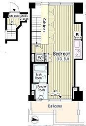 京王線 芦花公園駅 徒歩1分の賃貸マンション 3階1Kの間取り